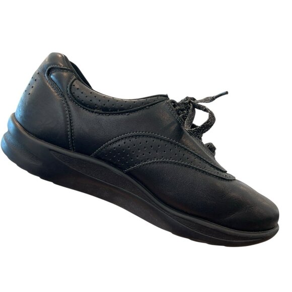 SAS Walk Easy Black Leather Lace Up Casual Loafer Oxford Shoes Womens Sz 7.5 WW - Picture 4 of 15